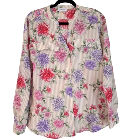Calvin Klein flowery shirt - Picture 1 of 4